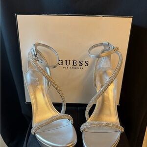 Guess Casidee Silver Strappy Heels BNIB size 7 1/2